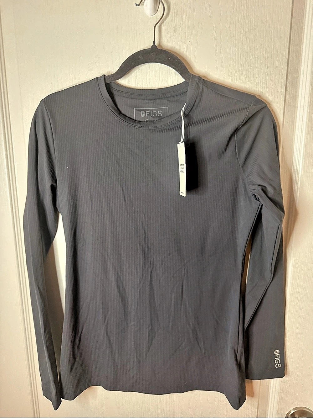 FIGS Palmer Ribbed Long-Sleeve Underscrub Gray Medium